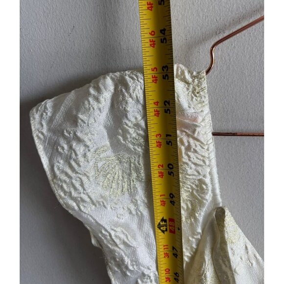 Altar’d State Womens Athena Shimmer Maxi Dress Cream Gold Metallic V-Neck Sze XL - Picture 13 of 13